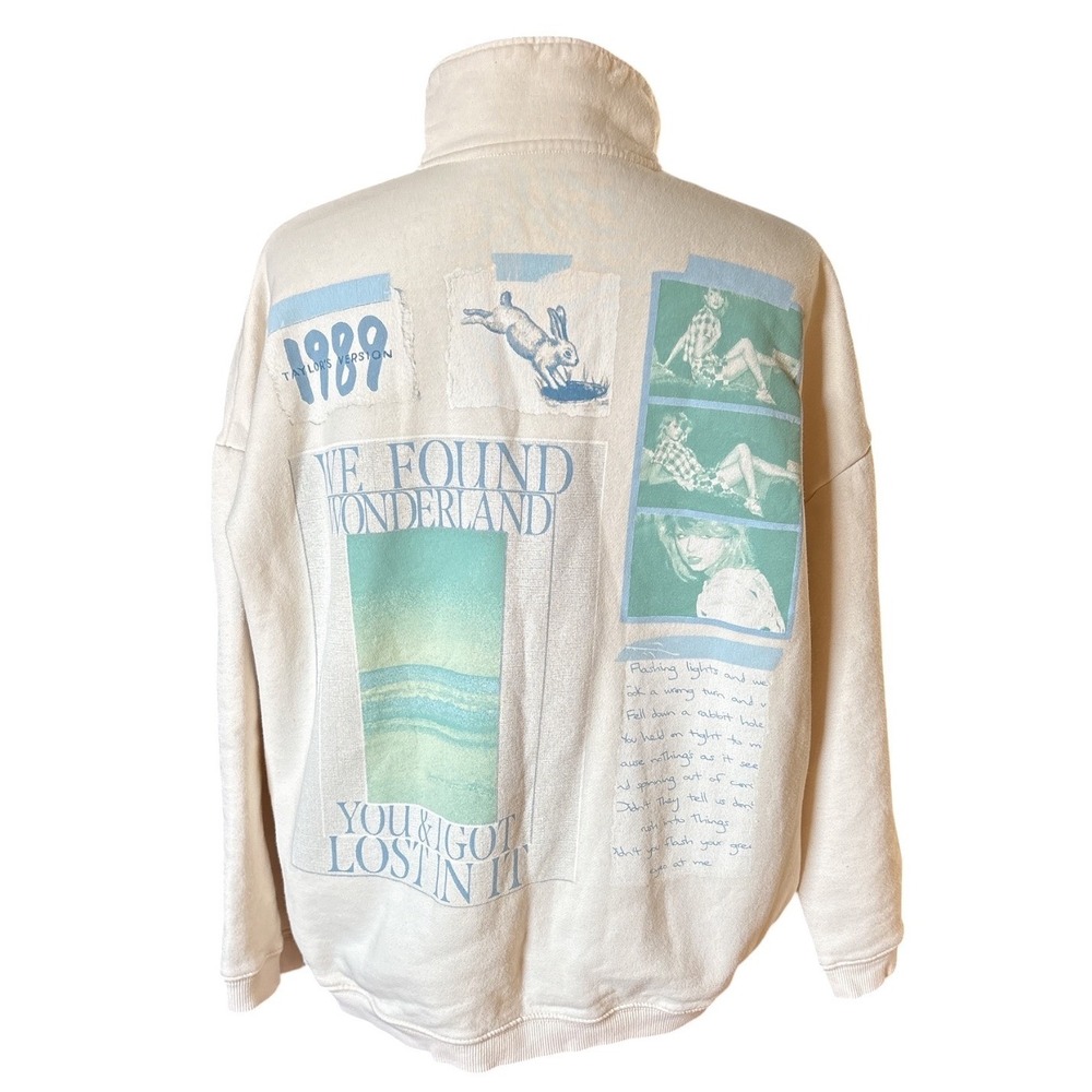 Taylor Swift 1989 Taylor's Version We Found Wonderland Ivory 1/4 Zip, Medium